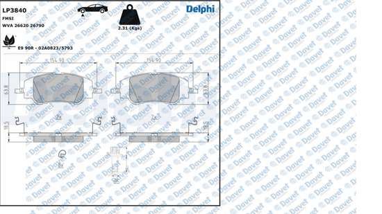 DELPHI LP3840 Fren Balatasi On P208 Ii C4 Iii Ds3 Mokka-E 19 >